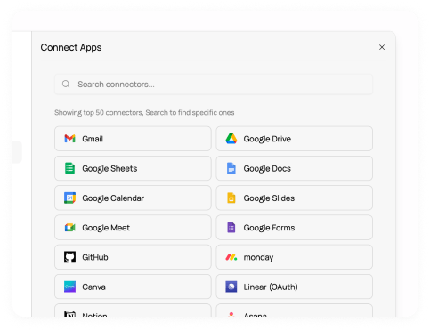 Browse 3000+ apps and authorize in one click