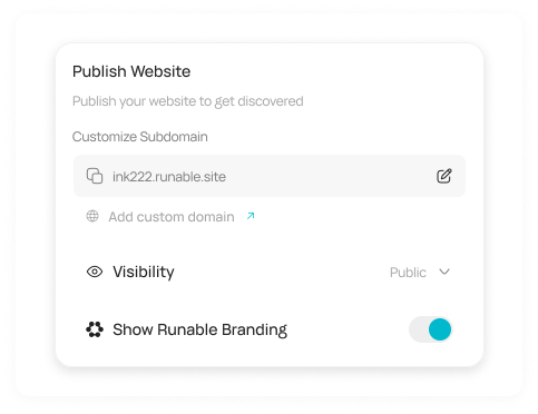 Publish instantly: no code, no hosting setup
